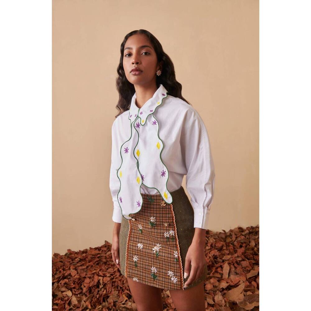 NEW CELIA B bonheur mini skirt in brown - Picture 3 of 7